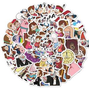lot 186235 image: QUTA Cartoon Gravity Stickers Pack, 50PCs Animated Falls Stickers for Kids, Vinyl Decals, Delicate Gift & Party Favor Stickers for Hydro Flask, Laptop, Water Bottle. GF