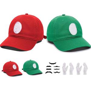 lot 186238 image: WELLMILLER 5 Pcs Fashion Brothers Baseball Caps & Mustaches Gloves Accessory Kit for 3-8 Years Child Boys Girls Party Supplies