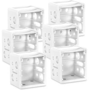 lot 186266 image: 6 Pieces 1 Inch Blind Brackets White Profile Box Mounting Bracket Window Blinds Headrail Bracket, White