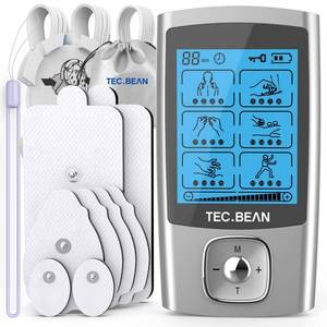 lot 186269 image: TEC.BEAN 24 Modes Tens Unit Muscle Stimulator, Rechargeable Tens Machine with 8 Electrode Pads (American Gel), Electric Pulse Massager for Pain Relief Therapy