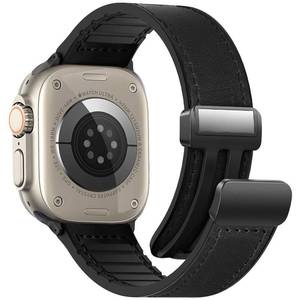 lot 186283 image: WestEagle Magnetic Leather Watch Band Compatible with Apple Watch Band 49mm 45mm 44mm 42mm, Genuine Leather with Magnetic Buckle Strap Compatible with Apple Watch Ultra Ultra2 Series