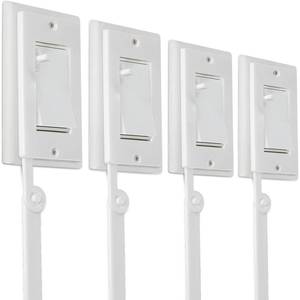 lot 186294 image: (4-Pack) Light Switch Extender for Kids (White) - Complete Decora Switch Extender Kit with 12 Extension Handle, Adapter, and Mounting Screws - No-Drill Installation Light Switch Extension Handle