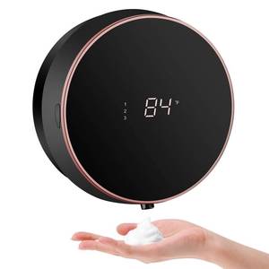 lot 186311 image: Monstake Automatic Soap Dispenser Touchless Auto Foaming Hands Free Wall Mount Foam Hand Soap Dispenser Electric Plastic Modern Rechargeable Smart Dish Soap Dispenser for Bathroom Kitchen Black