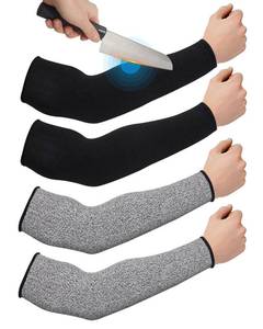 lot 186316 image: Geyoga 2 Pairs Cut Resistant Sleeves Thin Arm Protectors Arm Guard for Thin Skin and Bruising Arm Sleeves for Men Women (Black, Gray,X-Large)