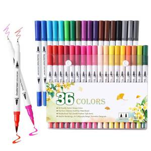 lot 186322 image: 36 Brush Markers for Adult Coloring Books,Coloring Markers for Adults Lettering,Dual Tip Brush Pens for Kids Drawing,Coloring Pens for Art,Journal Planner,Doodle,Christmas Stocking Stuffers for Teens