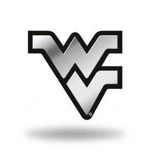lot 186324 image: Rico Industries NCAA West Virginia Mountaineers Chrome Finished Auto Emblem 3D Sticker, Silver