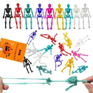 lot 186341 image: JOICEE 24PCS Halloween Stretchy Skeleton Toys, Assorted Color Stretchy Skull squishy Toys for Party Favors, Happy Halloween Goody Bag Fillers, Halloween Sticky Toys for Kids, Boys & Girls