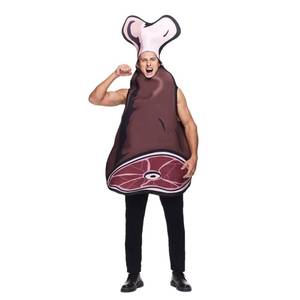 lot 186354 image: EraSpooky Adult Chunk Meat Bone Costume Funny Cartoon Big Stick Bone Halloween Food Tunic
