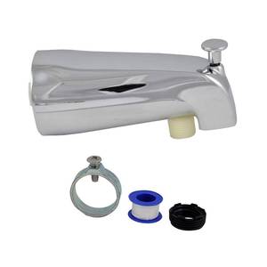 lot 186358 image: DANCO Diverter in Chrome 89266 Universal Tub Spout with Handheld Shower Fitting, Pack of 1