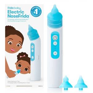 lot 186365 image: Frida Baby Electric NoseFrida Nasal Aspirator for Baby, Nose Sucker for Baby & Toddler, Nasal Aspirator for Congestion Relief with 3 Suction Levels, 2 Silicone Tips, USB Rechargeable