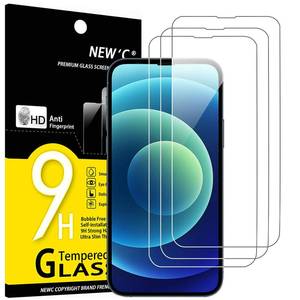 lot 186372 image: NEWC 3 Pack Designed for iPhone 14, iPhone 13, iPhone 13 Pro (6.1 inches) Screen Protector Tempered Glass,Case Friendly Scratch-proof, Bubble Free, Ultra Resistant