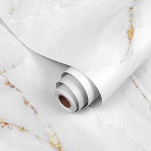 lot 186380 image: Anmon Marble Contact Paper for Countertop 17.7 x 118, Peel and Stick Wallpaper Thick for Cabinets, Self Adhesive Waterproof Wallpaper, Removable Matte White Gold Marble Wall Paper Roll Kitchen Wall