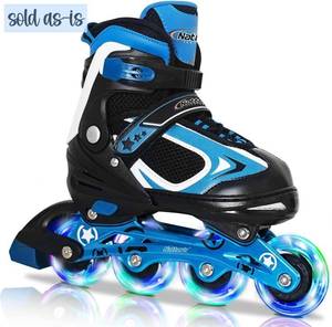 lot 186177 image: Nattork Blade Roller Skates for Boys with Light Up Wheel, Outdoor & Indoor Illuminating Blue Inline Skates for Boys Big Kids Ages 5-8 6-12 7 8 9 10, Beginners