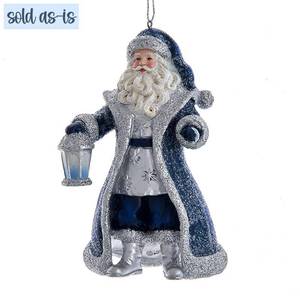 lot 186281 image: Kurt Adler Blue and Silver Santa Ornament