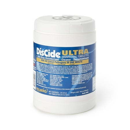 lot 23222 image: DisCide Ultra Surface Disinfectant Cleaner Wipe Canister Herbal Scent 160 Ct 60DIS
