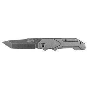 lot 24591 image: Performance Tool W9357 Non-Reflective Black Tanto Blade Pocket Knife with Inline Blade Lock and Pocket Clip - 8-14-Inch Overall Open Length