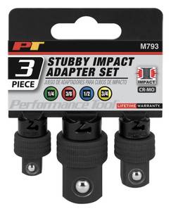 lot 24592 image: Performance Tool M793 Stubby Impact Adapter Set (2 piece), 1 Pack - missing 38in M to 14in F