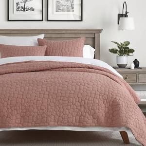 lot 9710 image: HORIMOTE HOME 100% Cotton Quilt Set Queen Size, Cameo Rose Pre-Washed Bedspreads Coverlet Set with Cobblestone Pattern, Cozy Lightweight Stitching Decorative Bedding Cover for All Seasons
