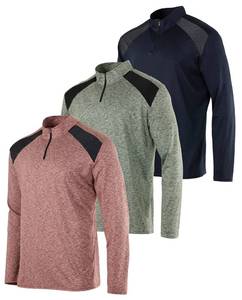lot 9734 image: Real Essentials Mens Quarter 14 Zip Pullover Men Sweatshirt Long Sleeve Shirts 12 Athletic Fishing Dry Fit Shirt Gym Running Compression Golf Half Top Workout Sweatshirts, Set 10, 3XL, Pack of 3