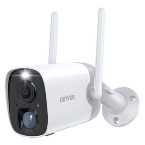 lot 9736 image: NETVUE Security Camera Wireless Outdoor, 2K Color Night Vision AI Motion Detection, WiFi Home Outdoor Camera, IP65 Weatherproof, 2 Way Audio, Spotlight Siren Alarm, CloudSD Storage