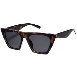 lot 9749 image: SOJOS Trendy Oversized Square Cateye Polarized Sunglasses Womens Big Frame Shades SJ2115, Dark TortoiseGrey