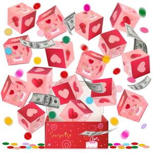 lot 9809 image: SEPGLITTER Surprise Gift Box Explosion 16 Bounces Flamingo Explosion Gift Box Exploding for Money Happy Birthday Surprise Gift Box with Confetti for Kids Women Men Friend Girlfriend Wife Sister