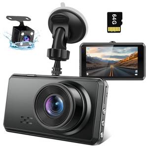 lot 9824 image: 2K Dual Dash Camera for Cars, Free 64G SD Card, FHD 2K1080P Dash Cam Front and Rear, 3.2 IPS Screen, 176° Wide Angle Dashcam, 24H Parking Monitor, G-Sensor, Loop Recording, Night Vision, WDR