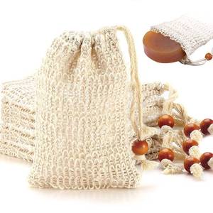 lot 9831 image: 8 Pack Soap Bag Natural Sisal Soap Saver Bag Pouch Mesh Waste Exfoliating Foaming and Drying Soap Holder for Shower