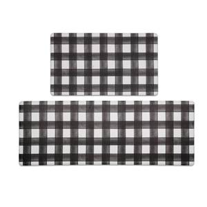 lot 9851 image: FRESHMINT Modern Farmhouse Plaid 2 Piece Set Kitchen Mats for Floor Anti Fatigue Waterproof & Non-Skid Kitchen Rugs Cushioned Kitchen Mat for Standing Washable Comfort Desk Kitchen Runners