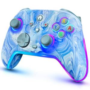 lot 9855 image: Wireless Switch Controllers for Nitendo SwitchOLEDLite, 1200mAh Switch Pro Controller with 10 Color Light Modes, Rechargeable Switch Turbo Control with Vibration, 6-Axis Gyro, Turbo, Wake Up