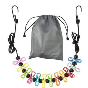 lot 9859 image: Retractable Portable Clothesline for Travel��Clothing line with 12 Clothes Clips, for Indoor Laundry Drying line,Outdoor Camping Accessories