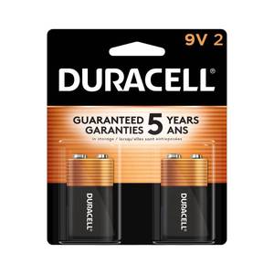 lot 9878 image: Duracell Coppertop 9V Battery, 2 Count Pack, 9-Volt Battery with Long-lasting Power, All-Purpose Alkaline 9V Battery for Household and Office Devices