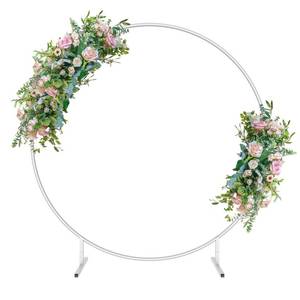 lot 9883 image: 8.2FT Round Balloon Backdrop Stand,Stable Round Balloon Arch Backdrop Stand,Large Size Circle Metal Arch Backdrop Stand kit for Wedding,Birthday Parties,Baby Shower Backdrop Decoration,White