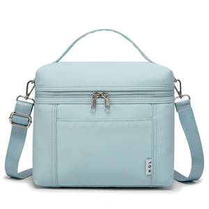 lot 9899 image: NOL Natural Organic Lifestyle Insulated Lunch Bags for Women Cooler Bag Lightweight Nylon Waterproof Lunch Box For Work (Light blue, Medium(normal))