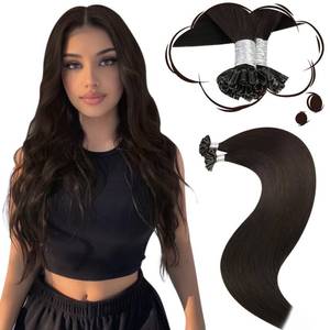 lot 9904 image: Moresoo U Tip Hair Extensions Human Hair Brown Utip Hair Extensions 16 Inch Darkest Brown U Tip Keratin Hair Extensions Human Hair K Tip Hair Extensions Remy Hair Brown 50G 50S