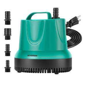 lot 9907 image: VIVOSUN 660GPH 40W Submersible Pump for Fish Tank, Pond, Aquarium, Hydroponic Systems with 5ft Power Cord and 4 Nozzles Blue
