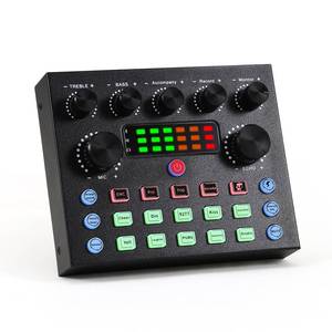 lot 9908 image: koitmy Audio Mixer Small Potable Dj Live Sound Board Dual Channel DSP Bluetooth Accompaniment for PC Phone Gaming Karaoke Studio Streaming Recording Live Streaming Podcast