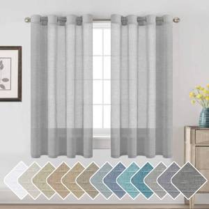 lot 9918 image: H.VERSAILTEX Linen Curtains Natural Linen Semi-Sheer Curtain Nickel Grommet Privacy Added Premium Soft Rich Material Drapes for BedroomLivingroom - 52x63 - Inch - Dove