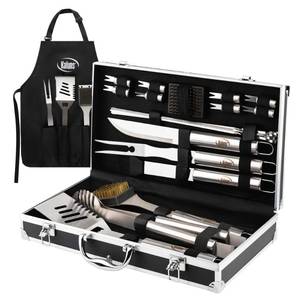 lot 9921 image: Kaluns BBQ Accessories Grill Tools, Grilling Gifts for Men Dad, Heavy Duty Stainless Steel Barbecue Grill Accessories for Outdoor Grill with Aluminum Case and Apron, Dad Men Gifts for Christmas