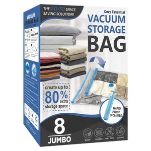 lot 9922 image: Jumbo Vacuum Storage Bags, Space Saver Bags Compression Storage Bags for Comforters and Blankets, Vacuum Sealer Bags for Clothes Storage, Hand Pump Included