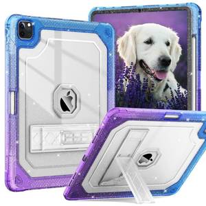 lot 9925 image: ZoneFoker for iPad Pro 12.9 Case 6th5th4th3rd Generation 2022202120202018, 12.9 Inch iPad Pro Case Cover with Pencil Holder, Glitter Blue & Purple