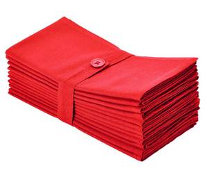 lot 9926 image: Cotton Craft Napkins, 12 Pack Oversized Dinner Napkins 20x20 Tomato, 100% Cotton, Tailored with Mitered corners and a generous hem, Napkins are 38% larger than standard size napkins