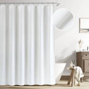 lot 9930 image: Naturoom White Linen Shower Curtain, Cloth Textured Fabric Shower Curtain Set with Hooks, Simple Elegant Modern Farmhouse Country Ultra Thick Shower Curtain for Bathroom,Water Repellent,72x72