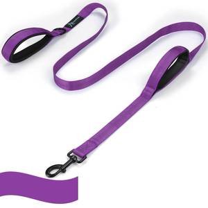 lot 9931 image: PuppyDoggy Dog Leash for Large Medium Dogs 6 ft Reflective Stitching Large Leash with 2 Traffic Padded Handles Dog Lead Rope Pet Leash for Running Walking Training (1 Pack)