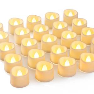 lot 9946 image: Homemory Bulk Pack Novelty Flickering Flameless Tea Lights Candles, 200Hours Battery Operated, Fake Electric LED Votive Candles, Small Wedding Candles for Table Centerpieces,Proposal,Anniversary