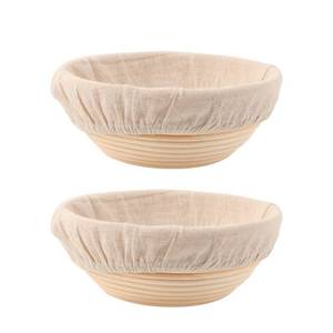 lot 9951 image: DOYOLLA Bread Proofing Baskets Set of 2 8.5 inch Round Dough Proofing Bowls wLiners Perfect for Home Sourdough Bakers Baking