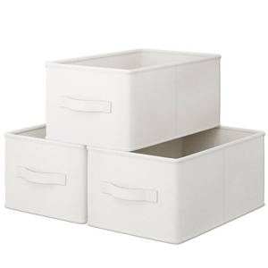 lot 9955 image: LayerSpace Storage Bins, Collapsible Storage Bins, 3 Pack Linen Fabric Storage Bins for Organization, Durable Storage Bins for Closet, Shelves, Clothes,Toys, 16.93 L x 12 W x 8.23 H, White