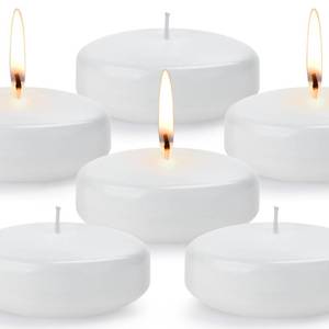 lot 9957 image: 3 inch Floating Candles, MultiPACK WhiteGoldRed Floating Candle, Long Burning and Smokeless Candle for Wedding, Birthday, Pool, Holiday & Home Decoration Unscented (White)