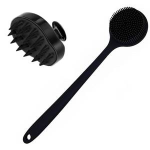 lot 9958 image: Cinlitek Silicone Body Scrubber & Scalp Massager, Long Handle Back Scrubber for Shower Brush,Exfoliating Body Scrubber, Shower Scrubber for Body Brush, Hair Dandruff Shampoo Brush for Men,Women&Kids