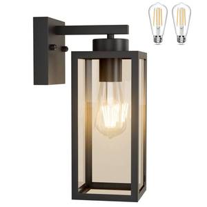 lot 9960 image: Tipace Outdoor Wall Lantern, Exterior Wall Sconce Light Fixture, Matte Black Porch Light Fixtures with Clear Glass Shade,Black Outdoor Wall Lights for Entryway,Porch,Doorway(2700K E26 Bulb Included)